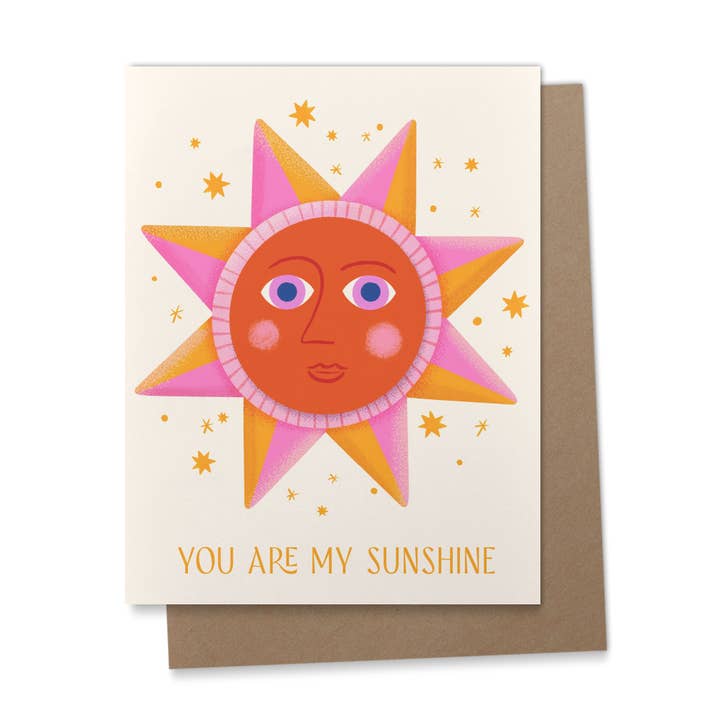 Ana Peake - Wholesale Love Card - You Are My Sunshine Mexican Folk Art Greeting Card