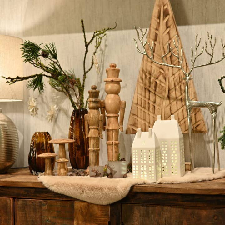 Wurm - Wholesale Decorative Figurine - Mushroom made of natural mango wood (W/H/D) 6x8x6cm1