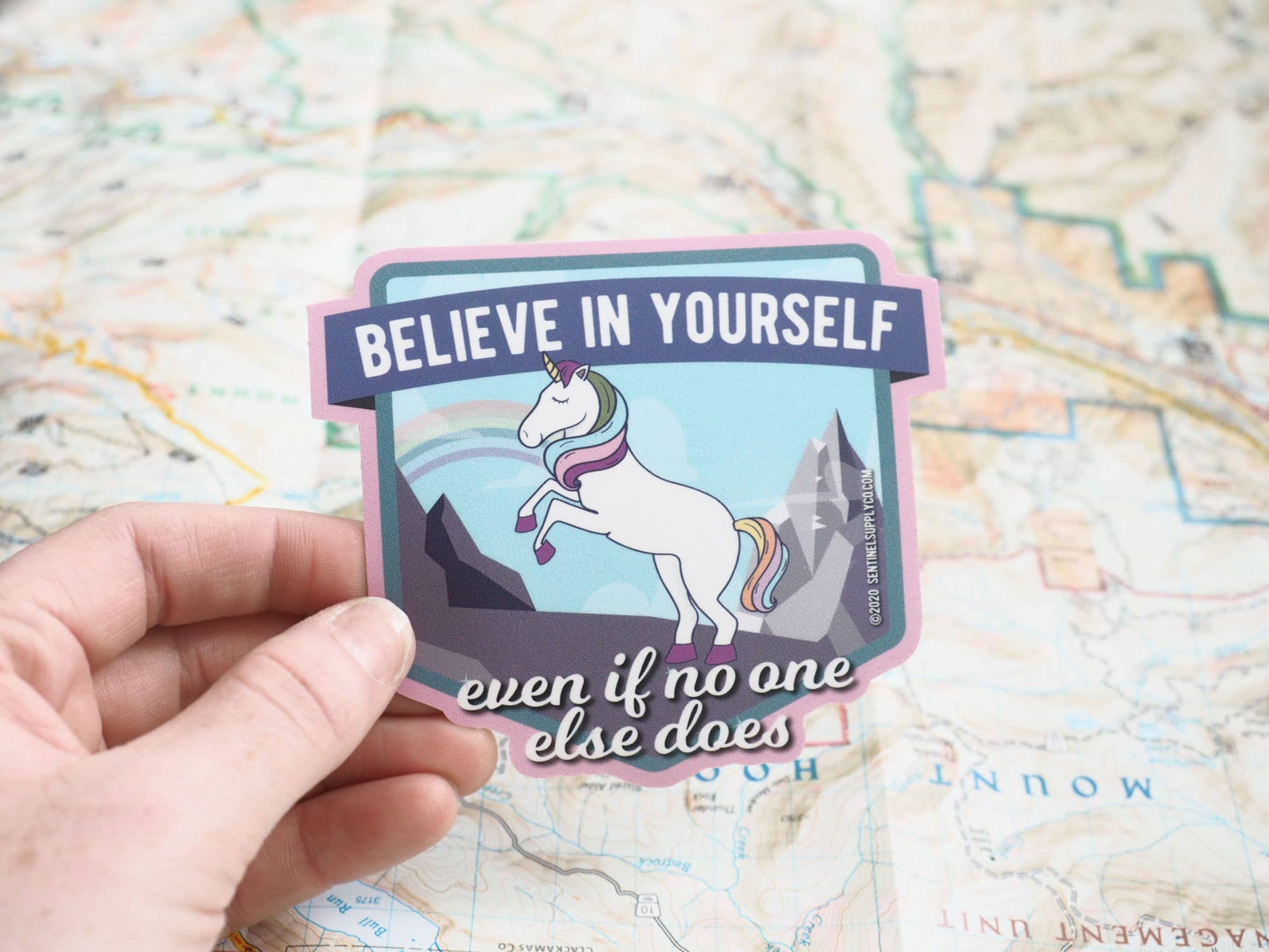 Sentinel Supply - Wholesale Sticker - Believe in Yourself Cute Rainbow Unicorn Sticker1