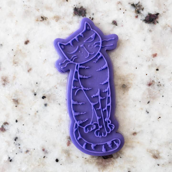 Cute Cat Biscuit Cookie POPup Embosser Stamp & Cutter Halloween for wholesale by Cut Bake Stamp