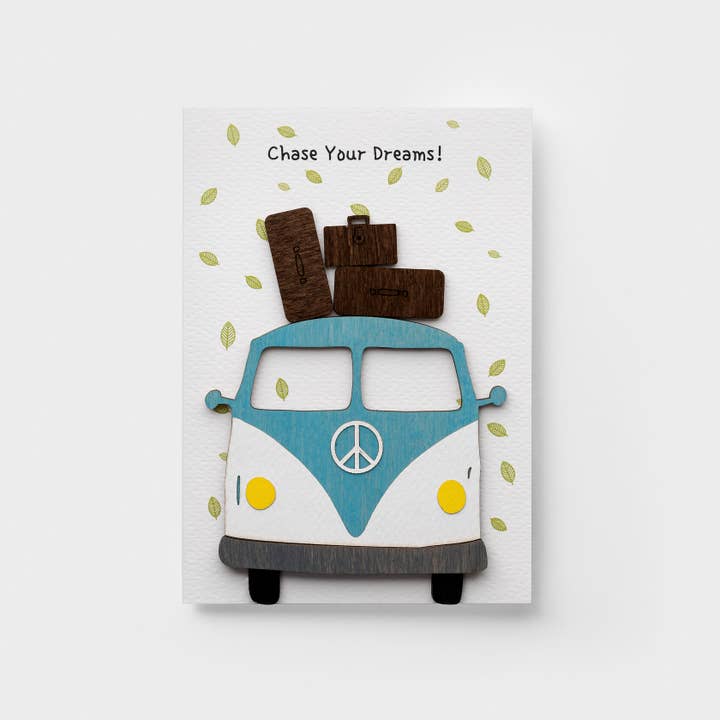 PESKOVOI - Wholesale Everyday Greeting Card - 3D Wooden Inspirational Card – Chase Your Dreams Greeting1