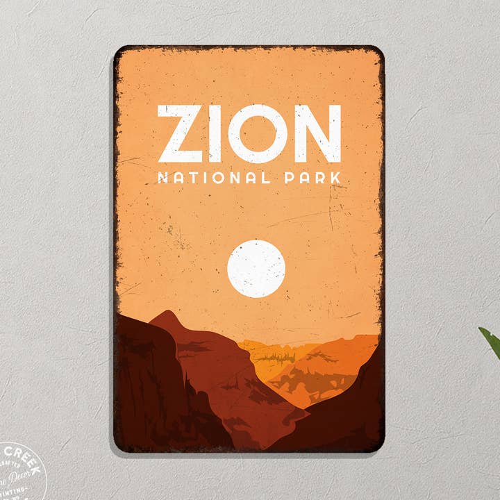 Zion National Park Sign Utah Canyon 108120086002 voor wholesale door Chico Creek Signs