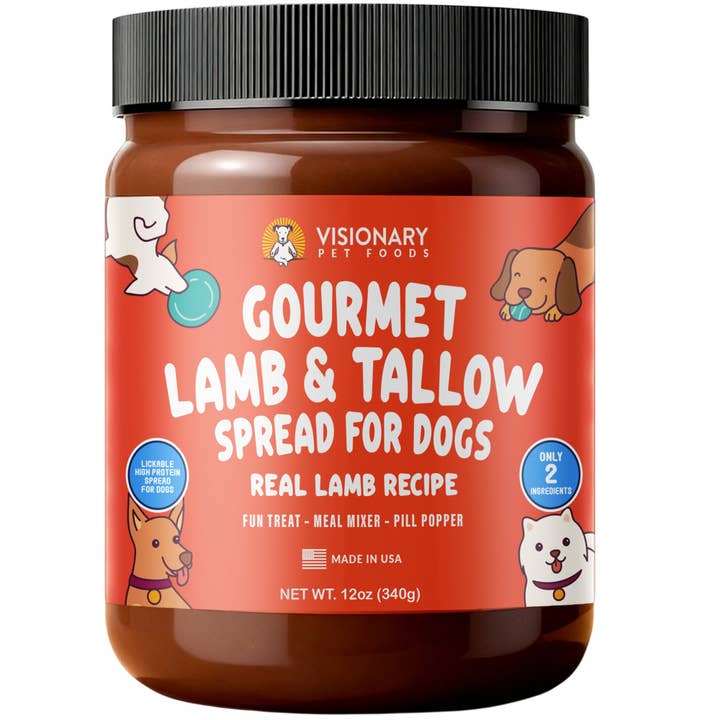 Lamb & Beef Tallow Dog Meat Spread – High-Protein, Low-Carb Keto Treat | 12oz Jar for wholesale by Visionary Pet Foods