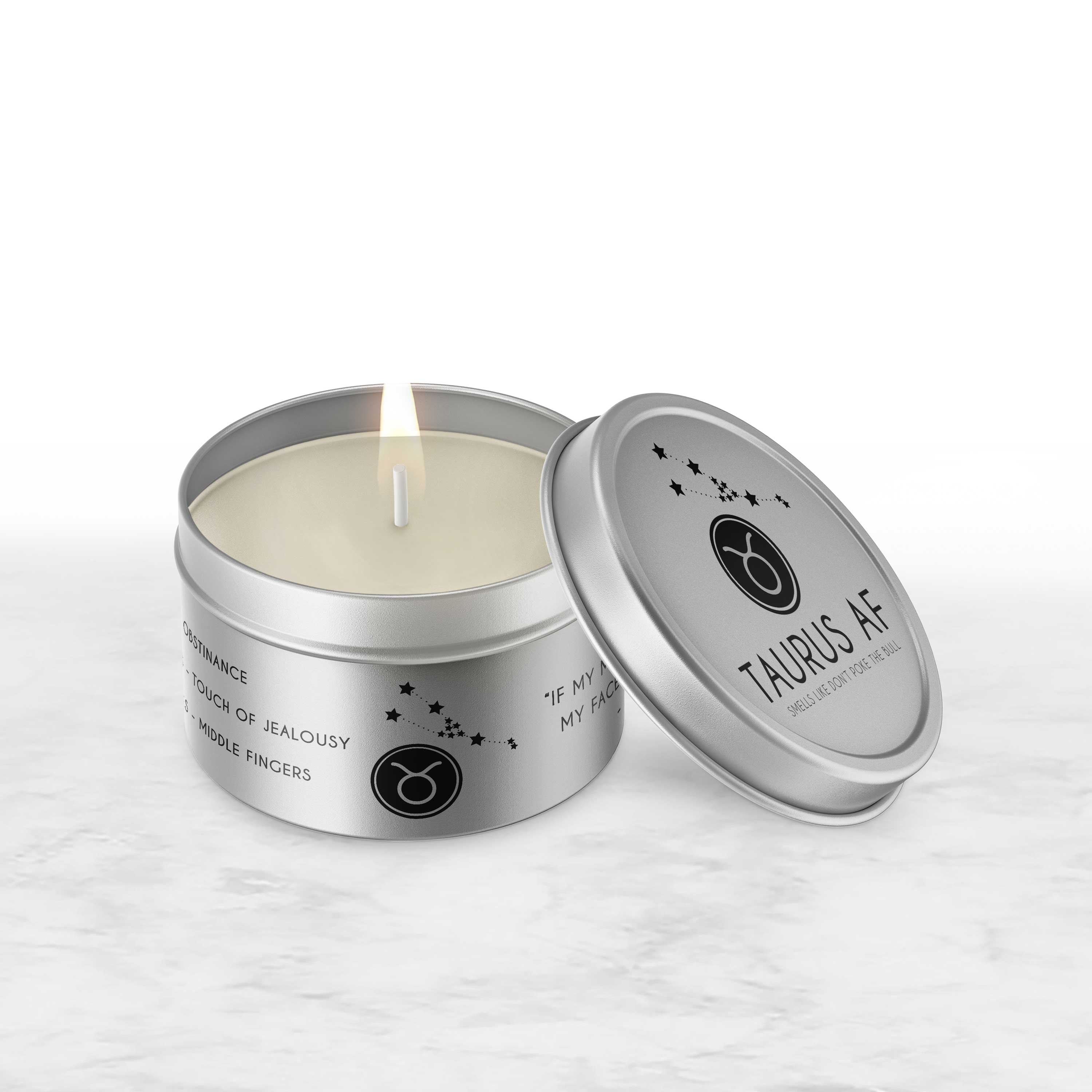 ZA Handmade Wholesale – Engroshandel Glaslys – Taurus AF stearinlys stjernetegn astrologiske tegn stearinlys sjov gave1