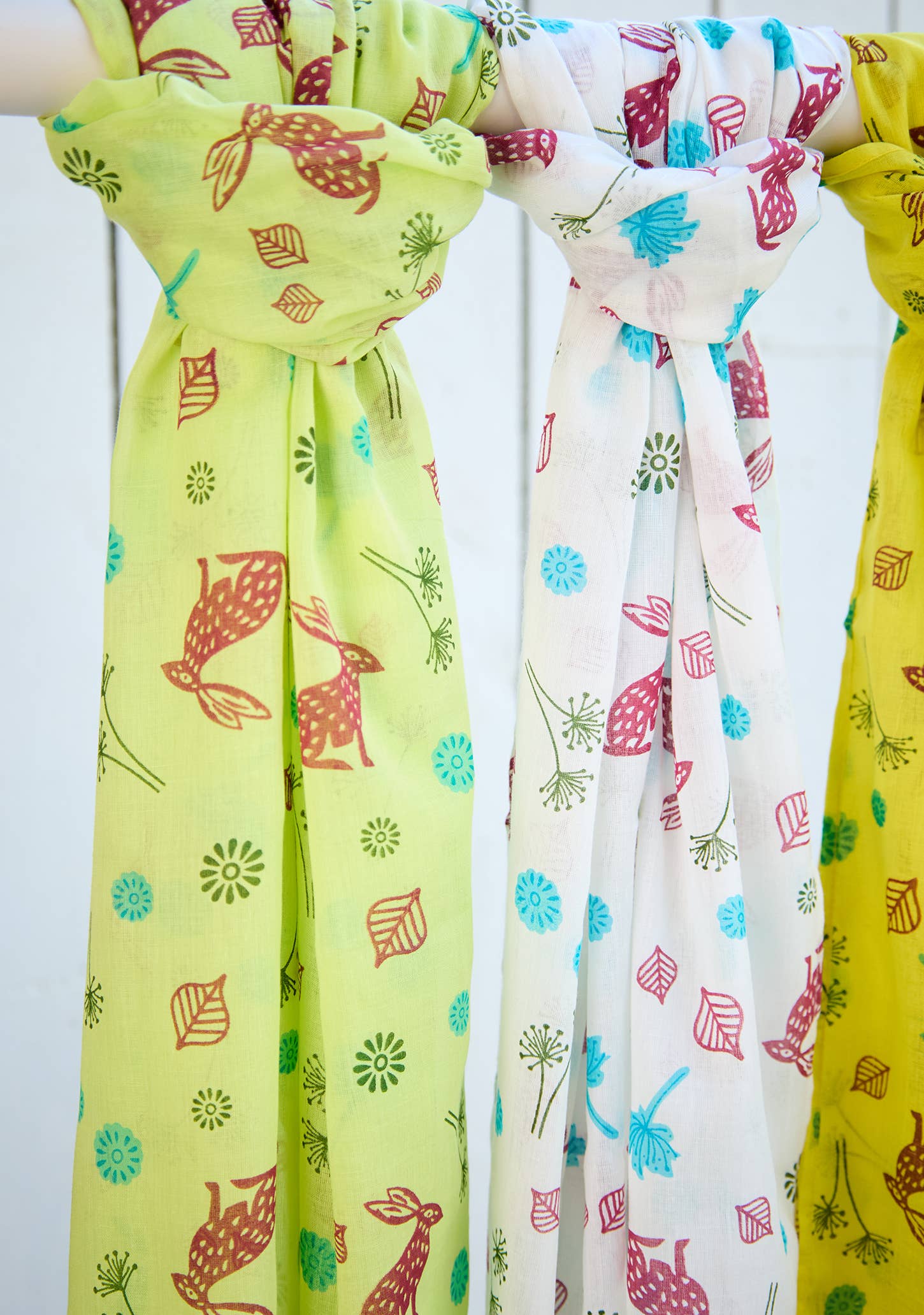 Namaste - Wholesale Scarf - Women's - Mountain Hare Printed Cotton Scarf2