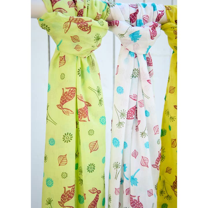 Namaste - Wholesale Scarf - Women's - Mountain Hare Printed Cotton Scarf2