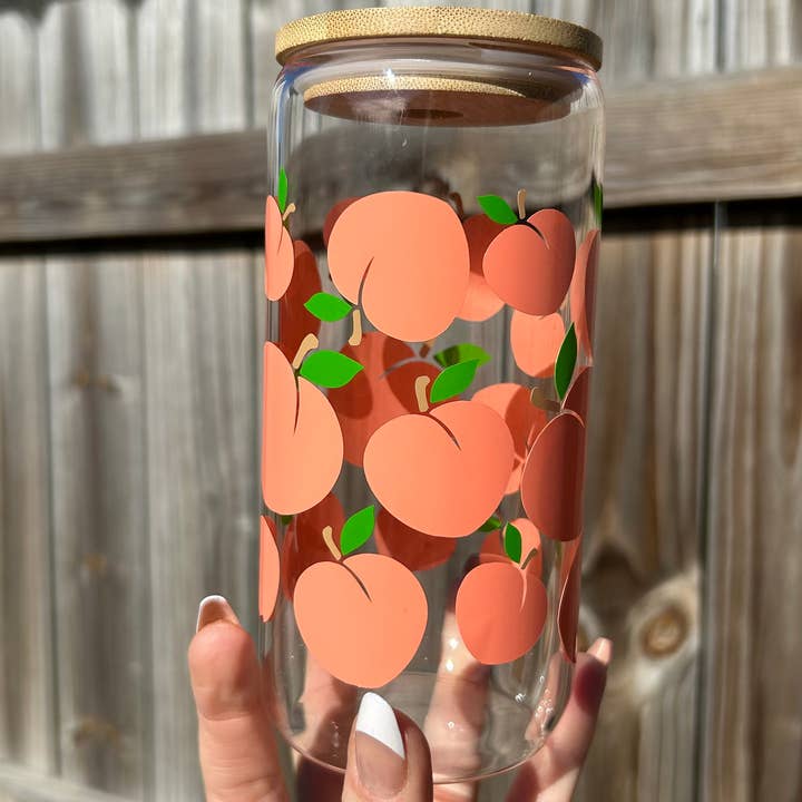 DEEsigns by Dee, LLC - Wholesale Drinking Glass/Cup - Peaches Glass