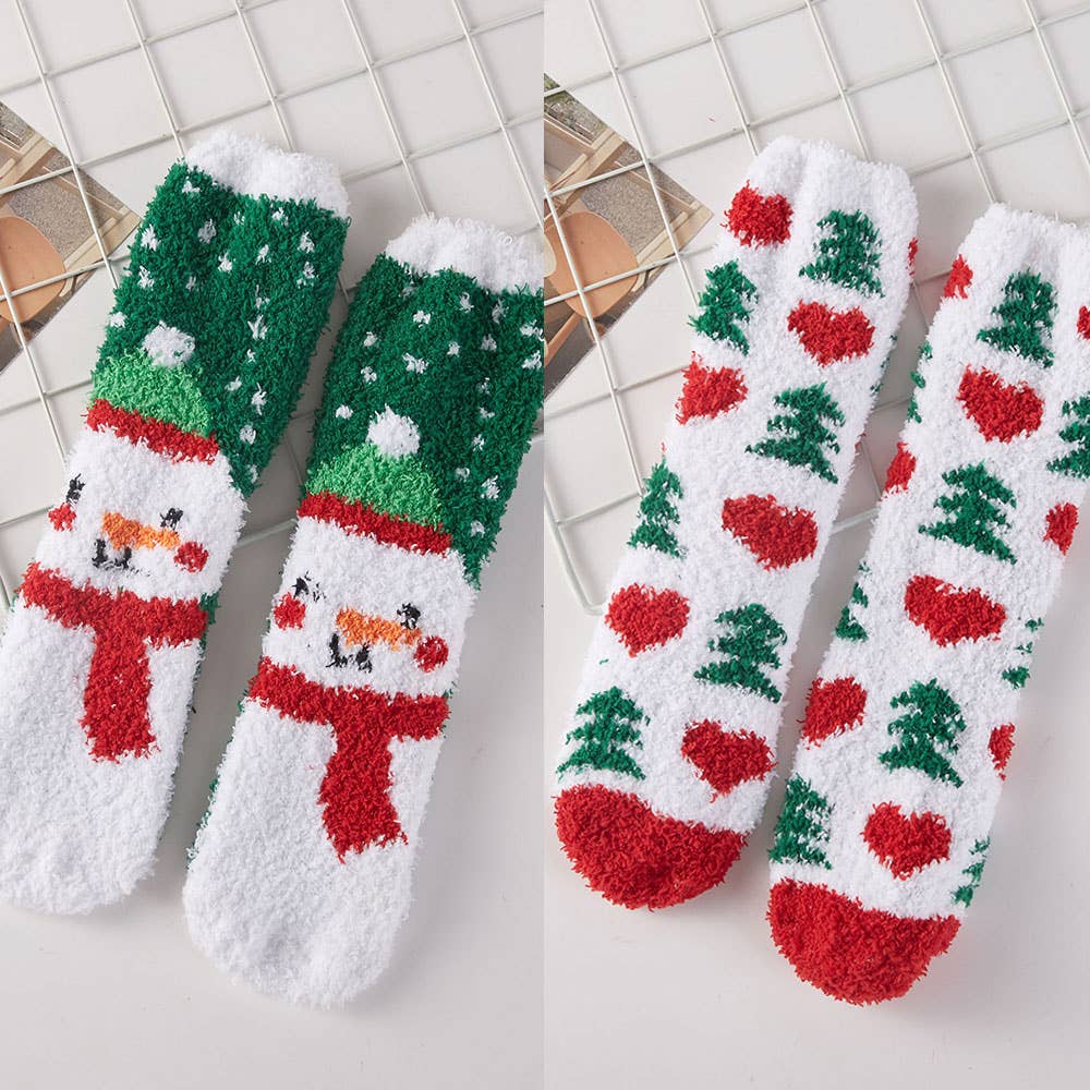Sensibling Corp. – Großhandel Socken – Damen – 6 Paare - Flauschiges Weihnachtssocken-Set2