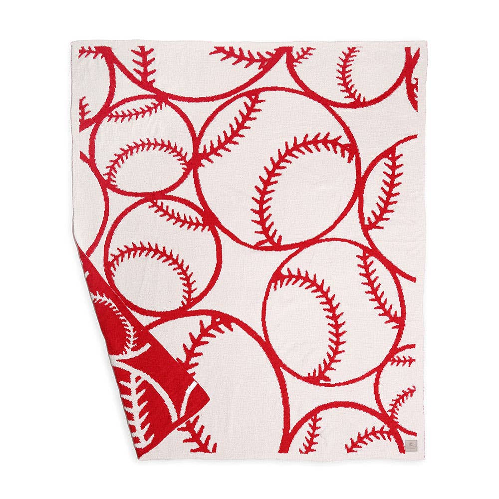 Sensibling Corp. - Vente Plaids - Couverture à motif de baseball réversible1