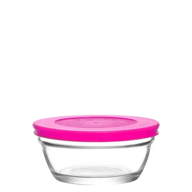 Hakan - Wholesale Food storage container - Lav Glass Food Storage Containers with Colorful Lids, 8.4 oz5