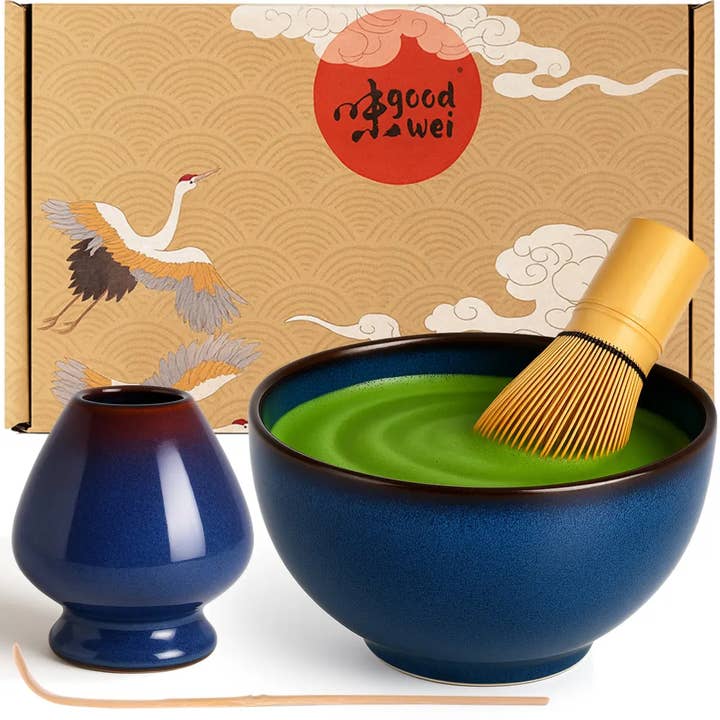 Matcha-set "Safaia" 80 med hållare för wholesale av good wei