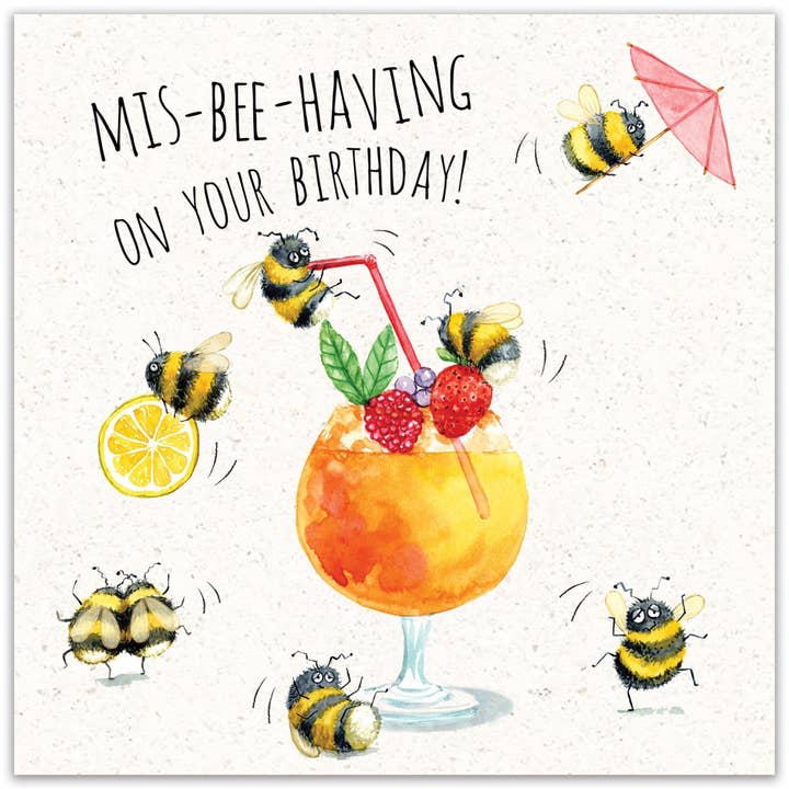 Twizler Ltd - Vente Cartes d'anniversaire - Carte d'anniversaire amusante Bees Mis-bee-having1