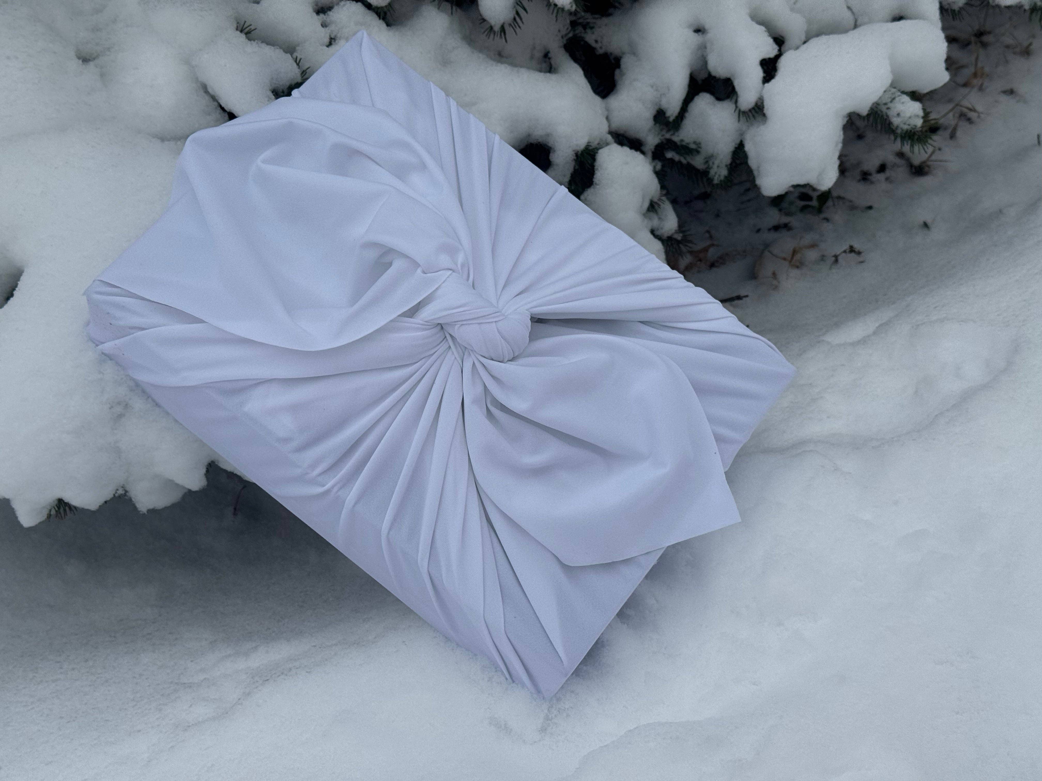 Shiki Wrap - Wholesale Flat Wrap - Set of 3 (S, L, XL) Reusable Cloth Furoshiki Gift Wrap | White1