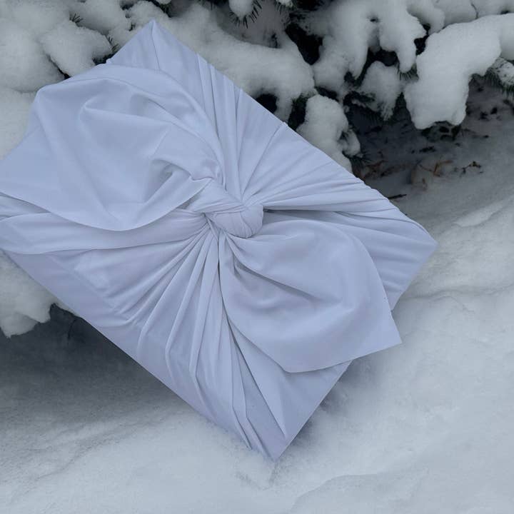 Shiki Wrap - Wholesale Flat Wrap - Set of 3 (S, L, XL) Reusable Cloth Furoshiki Gift Wrap | White1
