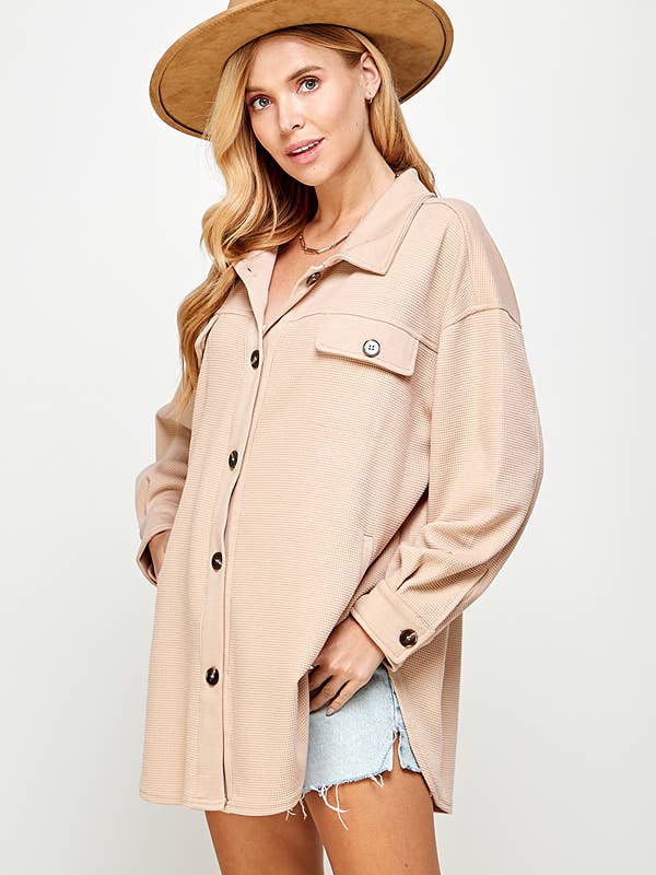 Twentyten - Wholesale Shirt Jacket/Shacket - Women's - Plus Size Shacket with Pockets 5202XJK18