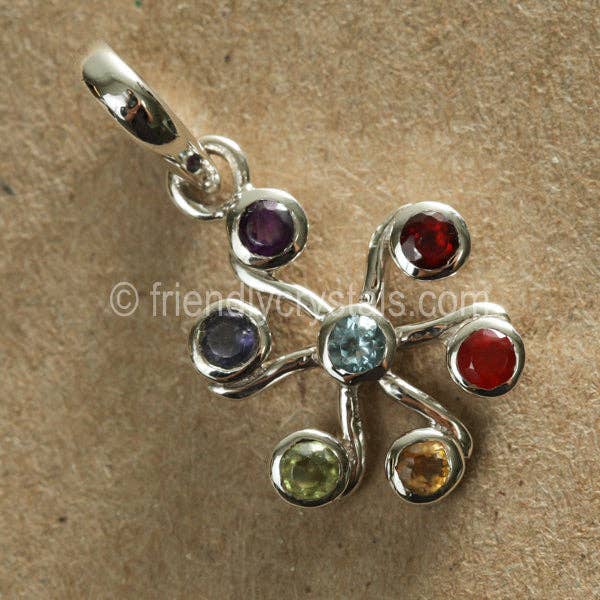 Rundt Blomst Chakra Vedhæng for engroshandel hos Friendly Crystals