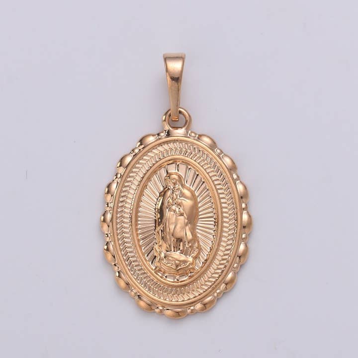 Lady of Guadalupe Holy Mary Rose Gold Filled Pendants J-108 for wholesale by Aim Eternal