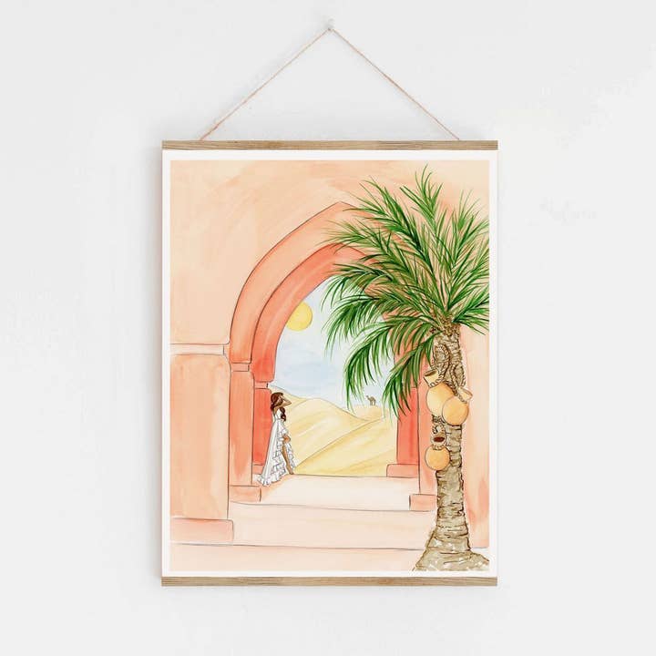 Middle East Desert Tropical Art Print for wholesale by Almeida Illustrations