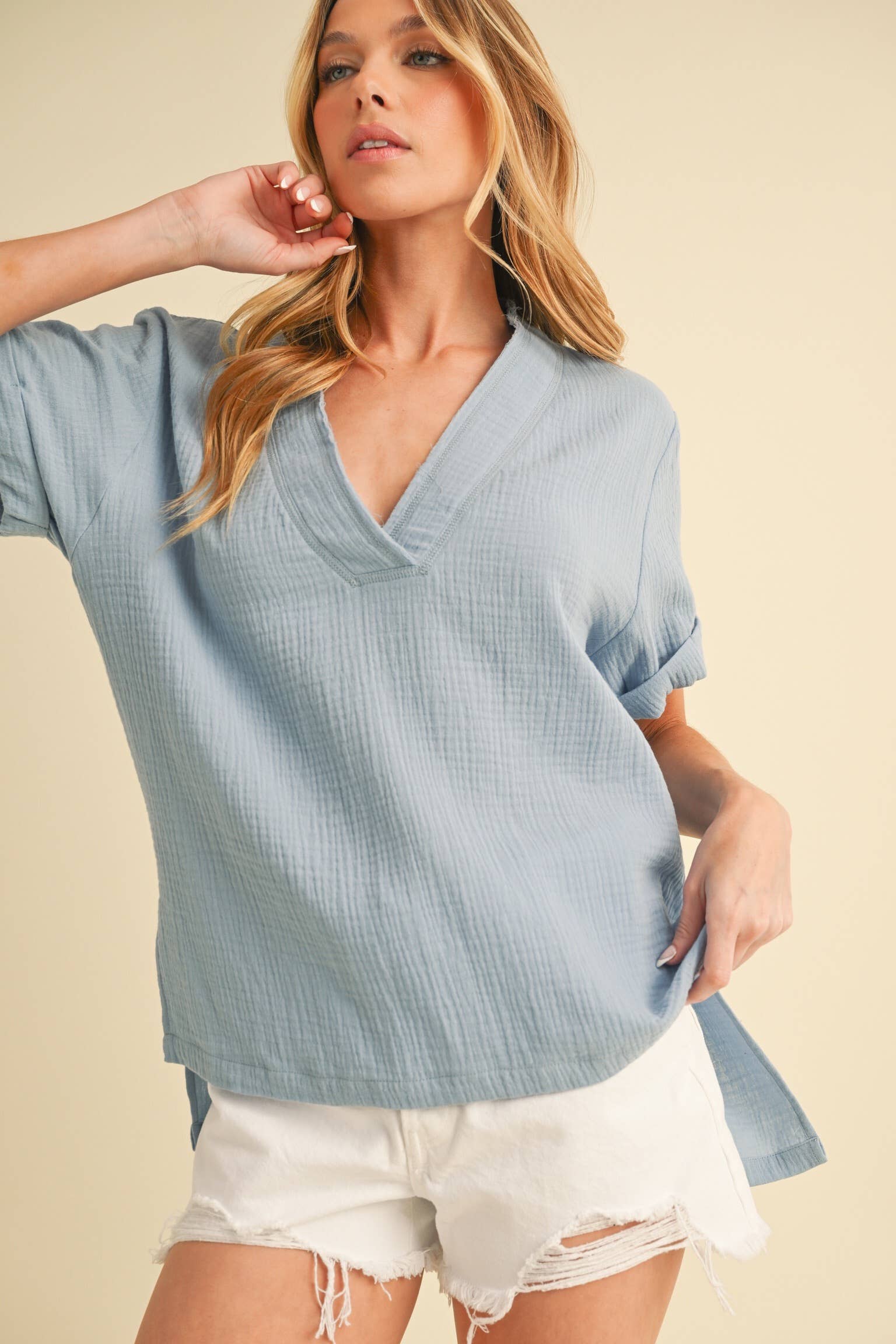 AEMI + CO - Wholesale Blouse - Women's - 8167BK Trudie Top56