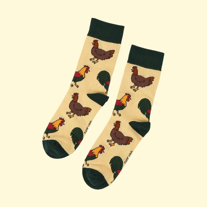 Chicken Socks | Bamboo Socks | Yellow Socks | Farm Socks for wholesale by Bare Kind Socks