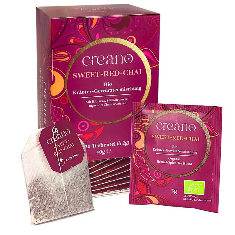 Creano - Wholesale Tea bags - Pack of 20 organic tea bags Sweet Red Chai*6