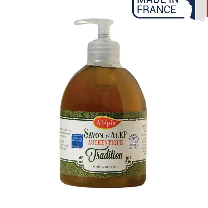 Aleppo vloeibare zeep Authentieke Traditie 1% Laurier - 500 mL - Alépia voor wholesale door My Podologie