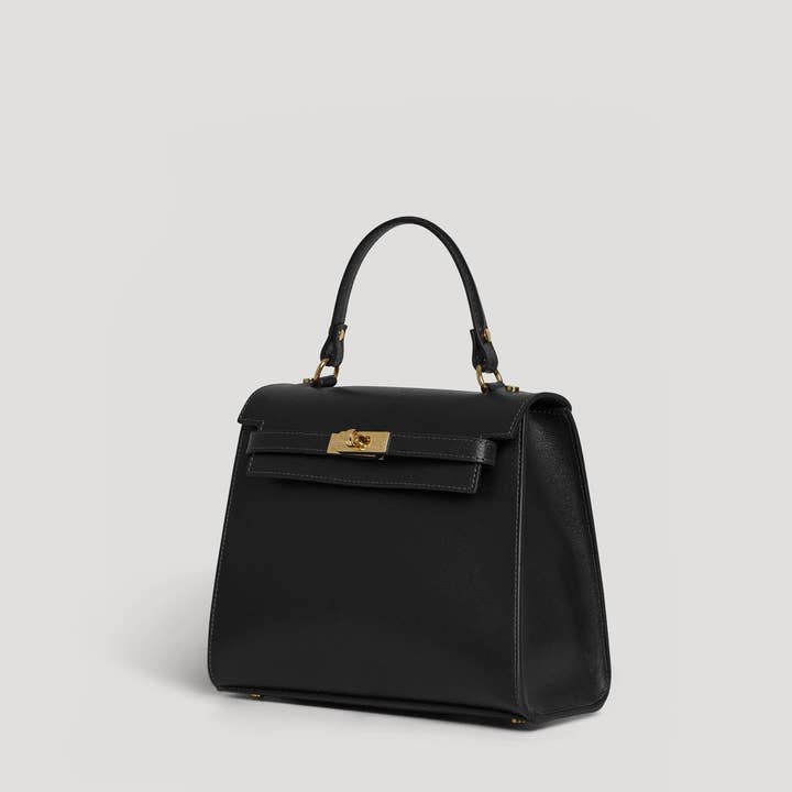 Prestige Milano - Wholesale Tote Bag - Women's - Zaira Bag in Black Saffiano Leather1