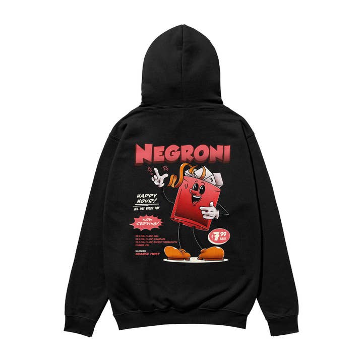 Negroni Heavyweight Organic Hoodie Black for wholesale by Weekend Concept