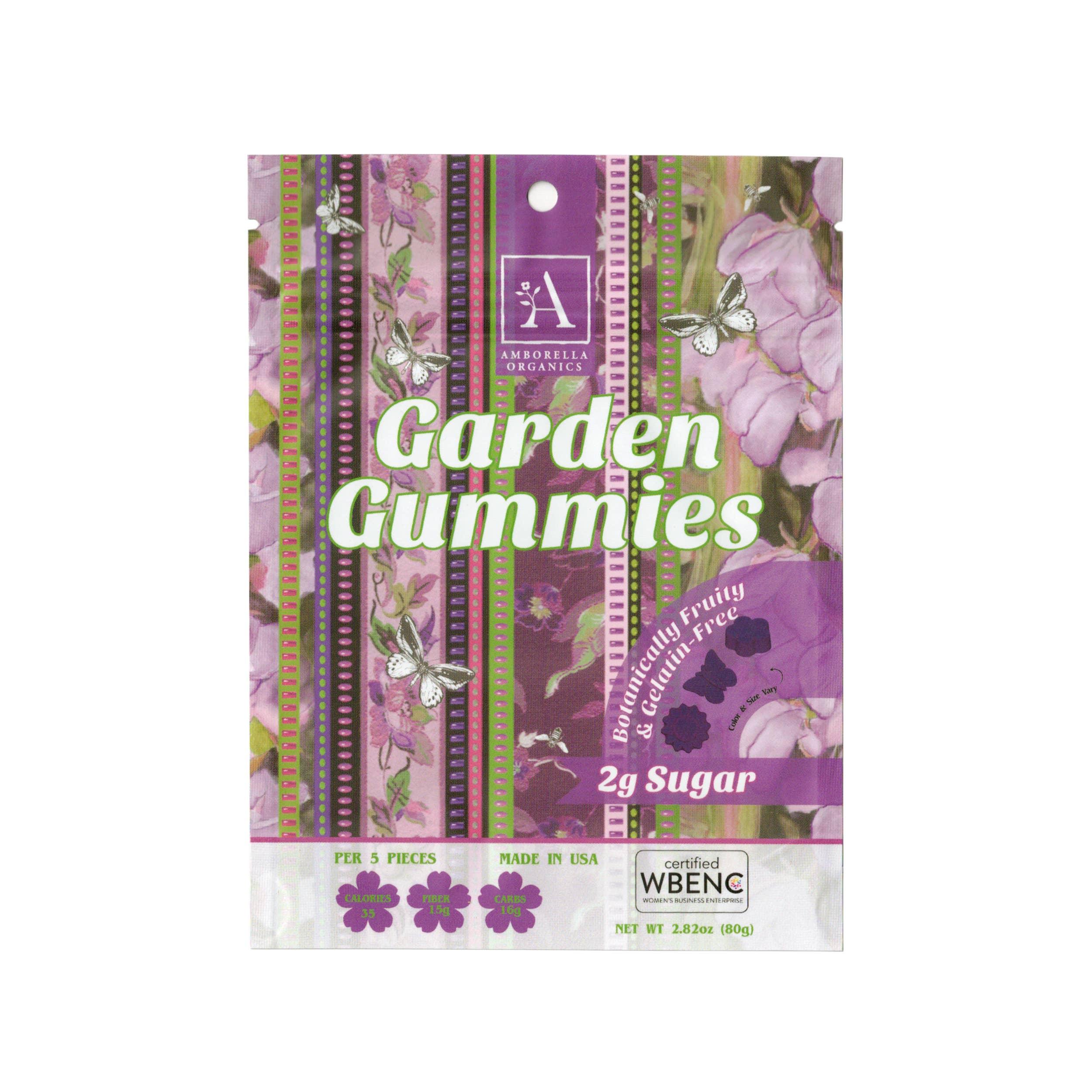 Amborella Organics - Vente Bonbons gélifiés - Garden Gummies : Sureau (2g de sucre, Végan)1