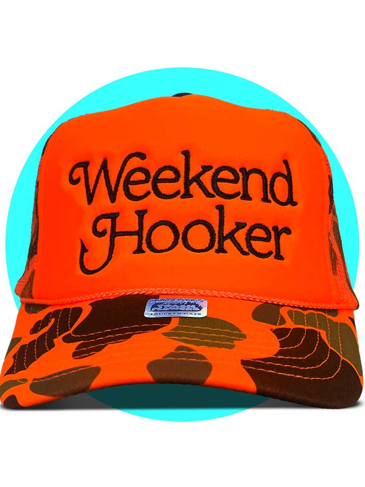 Gorra de Camionero Bordada con Camuflaje Naranja para Caza de Fin de Semana para venta al por mayor de Trash Flowers Trucker Hats