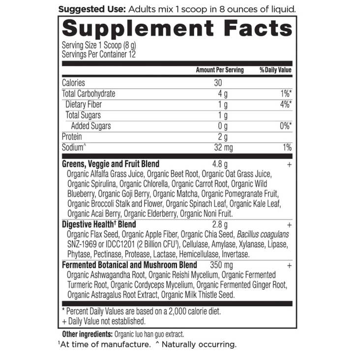 Ancient Nutrition - Wholesale Protein/Superfood Powder - Organic SuperGreens | Powder Greens Flavor (12 Servings)1