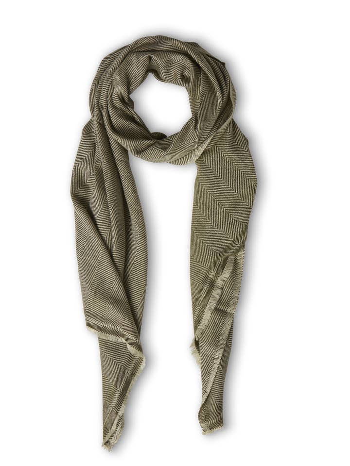 Green Sapinière Cashmere Scarf for wholesale by July To June