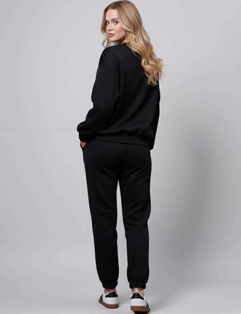 Sweetkama - Wholesale Lounge Set - Women's - Ladies Solid Color Sweatshirt and Pants Sets 211021A20