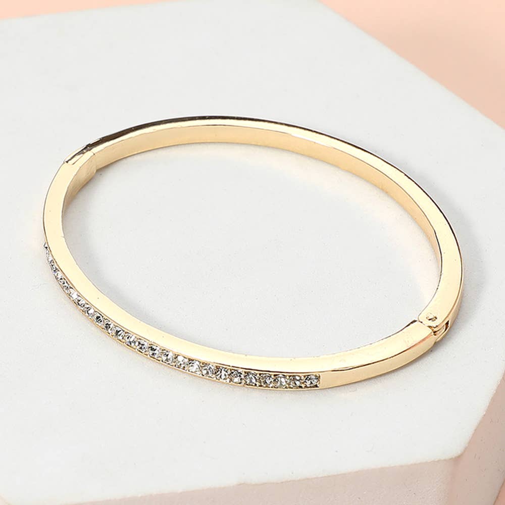 Sensibling Corp. - Wholesale Bangle Bracelet - Stone Paved Hinged Bangle Bracelet1