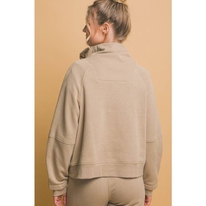 Paperdoll - Wholesale Sweatshirt - Women's - Half Zip Sweatshirt With Funnel Neck2