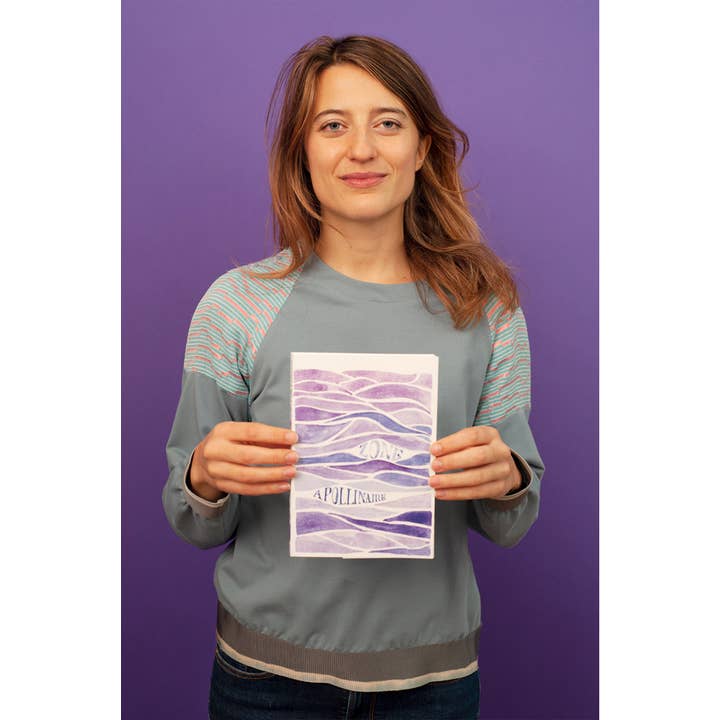 Bleu tango – wholesale Halsduk - Dam – Pastellfärgad halsduk - franska poeten Apollinaires ”Zone”4