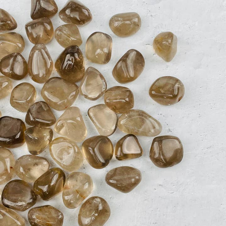 1 lb Smokey Quartz Crystal - Small Tumbled Stones for wholesale by Rock Paradise