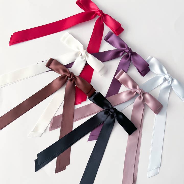 Satin Bow Hair Clip for wholesale by Antler & Acre