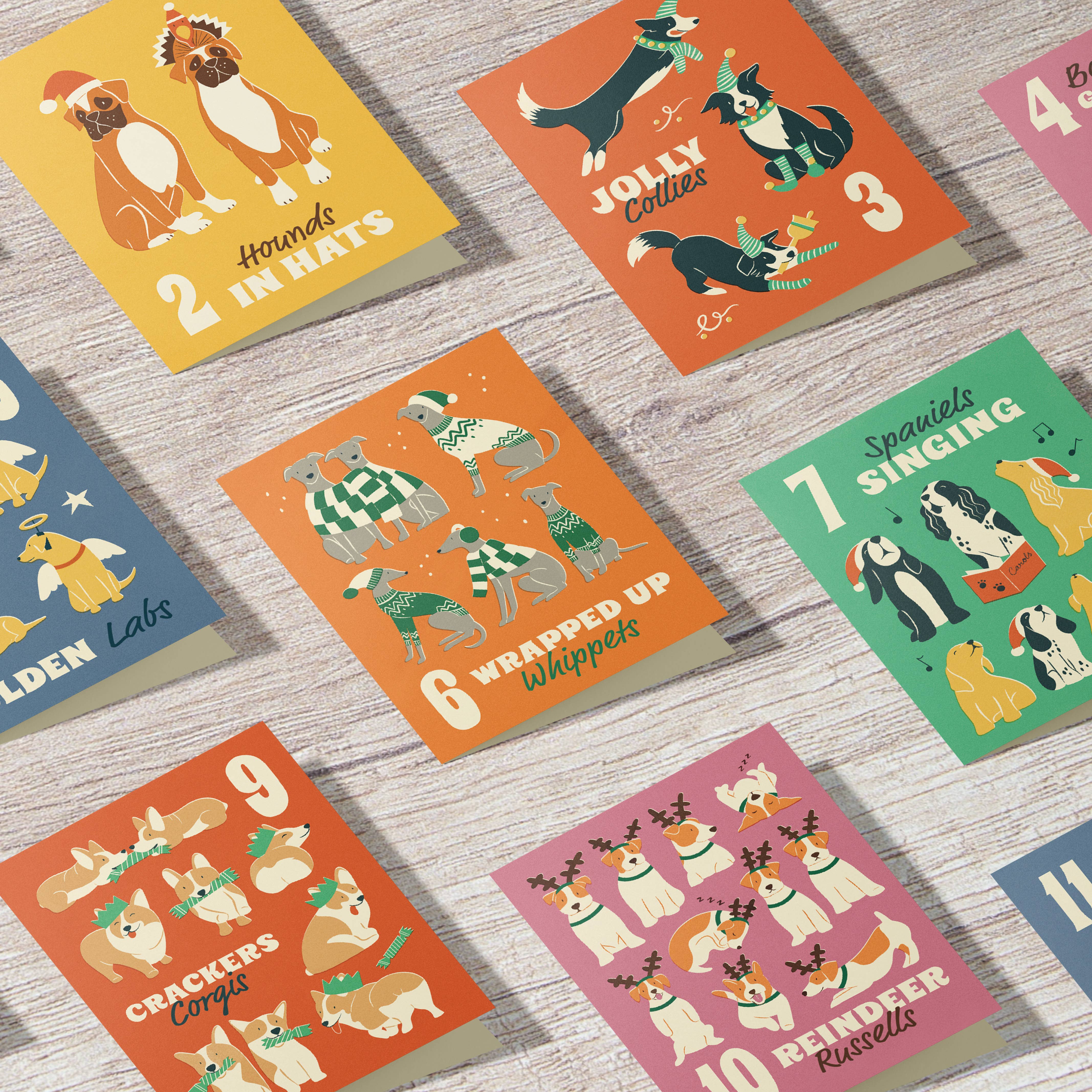 Bird & Co Studio - Wholesale Christmas Card - Beagle | Fun & Retro Dog Recycled Christmas Card3