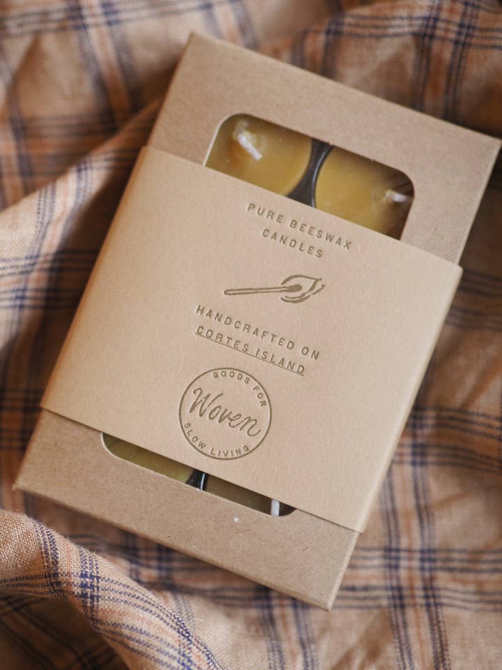 Beeswax T-lights 6 pack for wholesale by Woven
