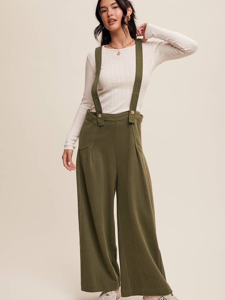 Buksedragt med brede ben og seler for engroshandel hos Listicle