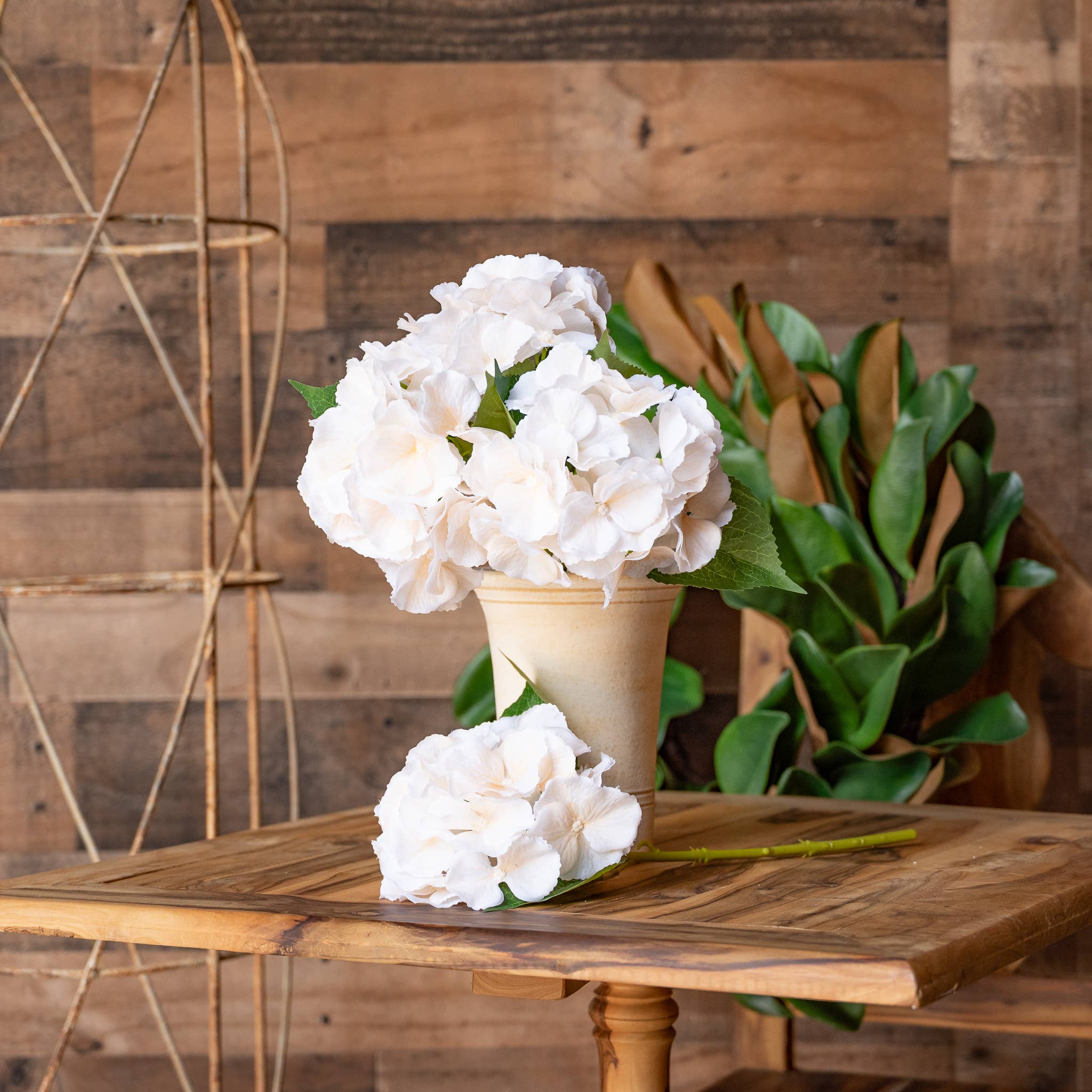 Mills Floral Company - Wholesale Artificial Flowers - Real Touch Hydrangea - 14 Inch - Ivory3