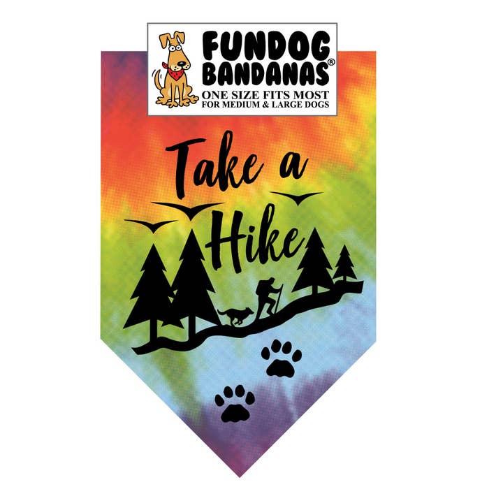 Assorted Colors 5 Pack - Take a Hike Dog Bandana for wholesale on Faire