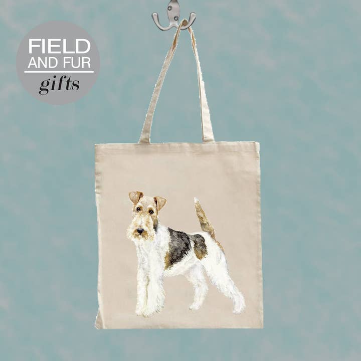 Eddie, Fox Terrier Tote Shopping Bag for wholesale by Field and Fur Gifts