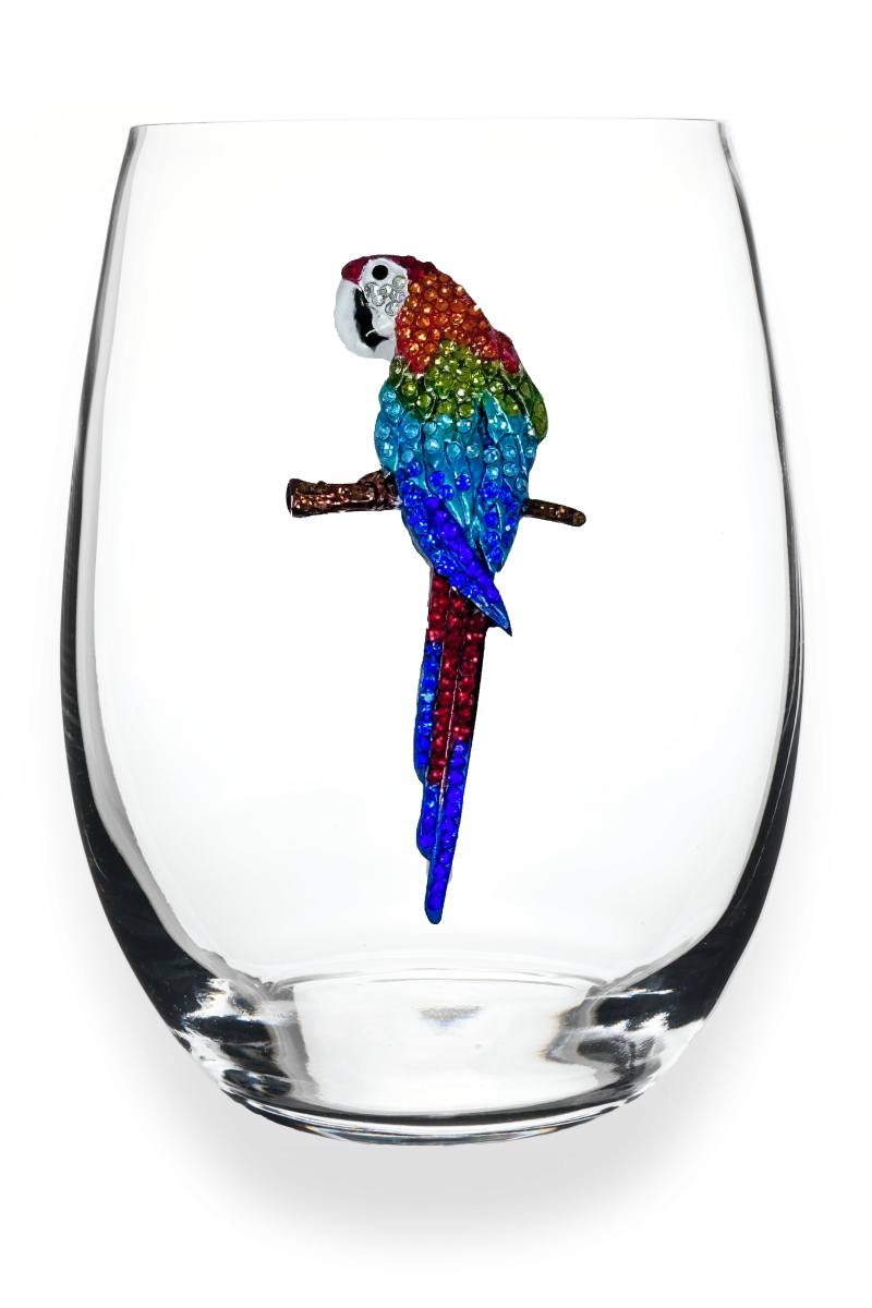 The Queens' Jewels® - Wholesale Wine Glass - Parrot Jeweled Stemless Wine Glass1