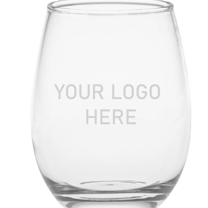 Oh It's A Party - Wholesale Wine Glass - Stemless wine glass, Your Logo Custom Etched 15oz 1