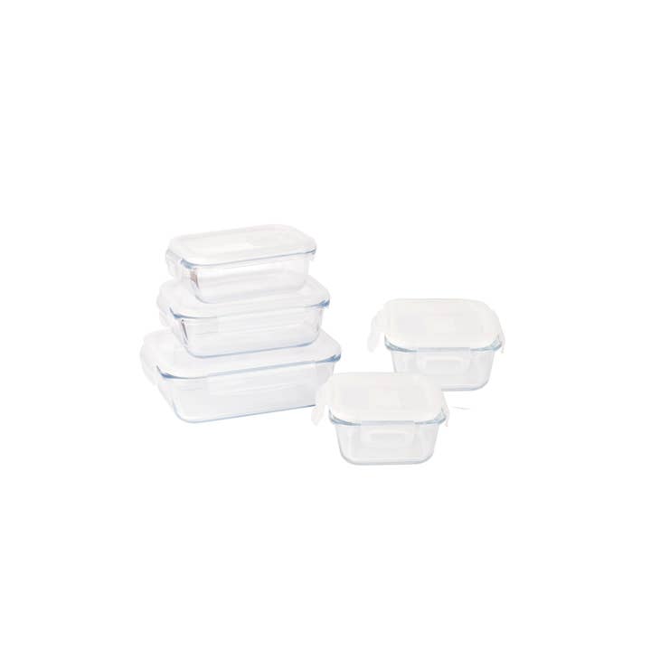 Set of 5 Glass Storage Containers for wholesale by Pebbly International