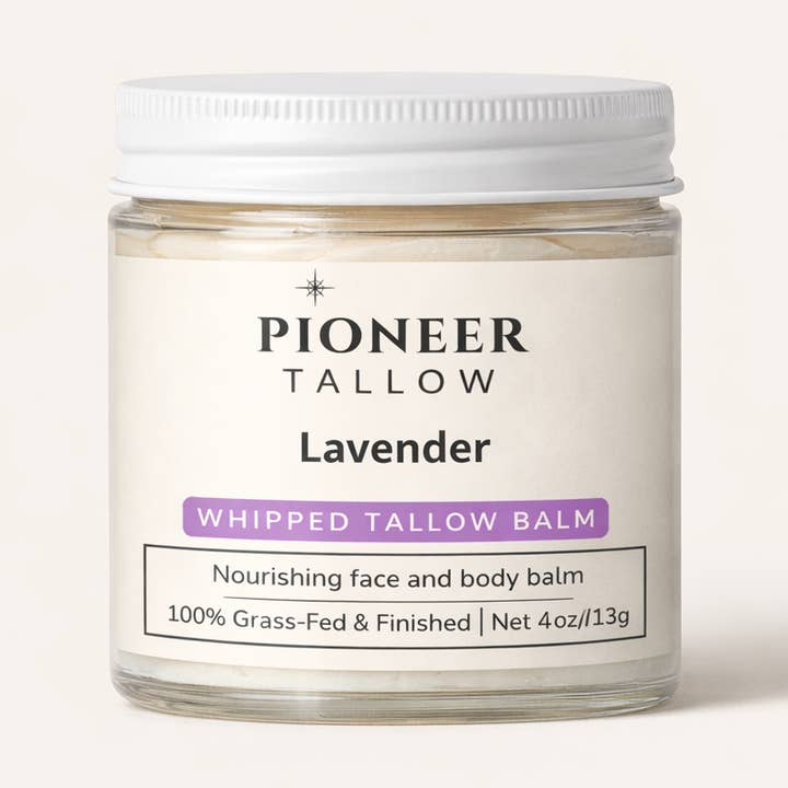 Lavender - Grass-Fed Whipped Tallow Moisturizer for wholesale by Pioneer Tallow