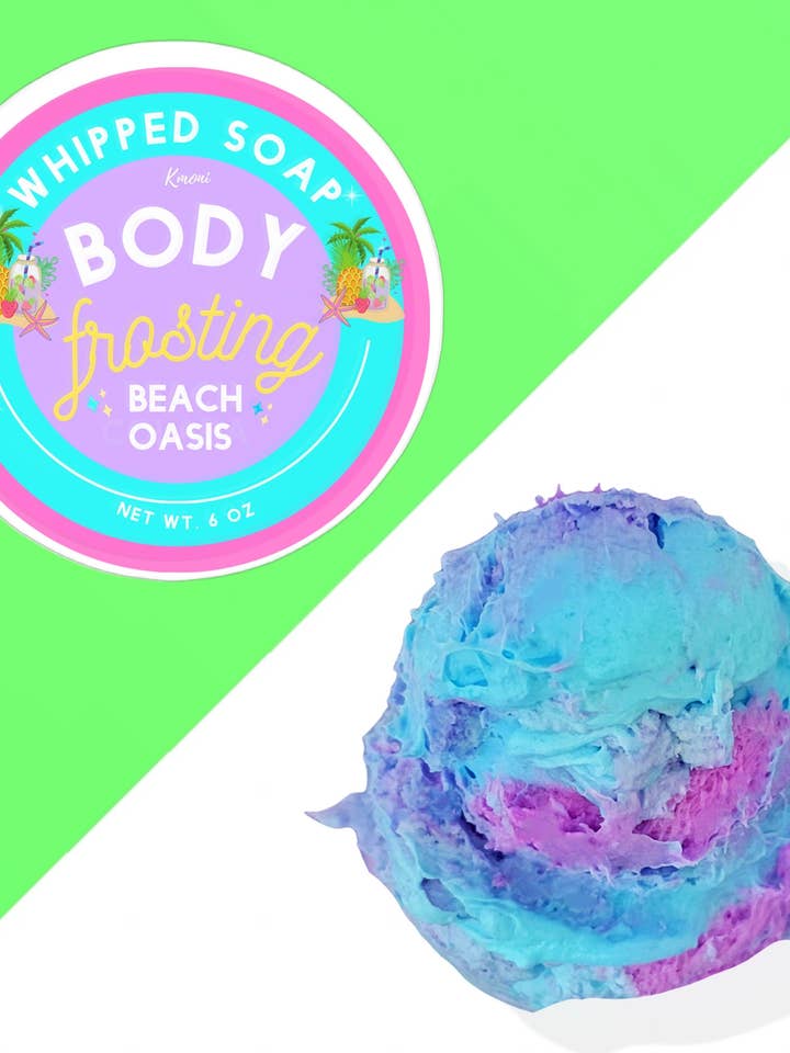 Glassa per il corpo Beach Oasis per la vendita all'ingrosso da parte di Kmoni Cosmetics
