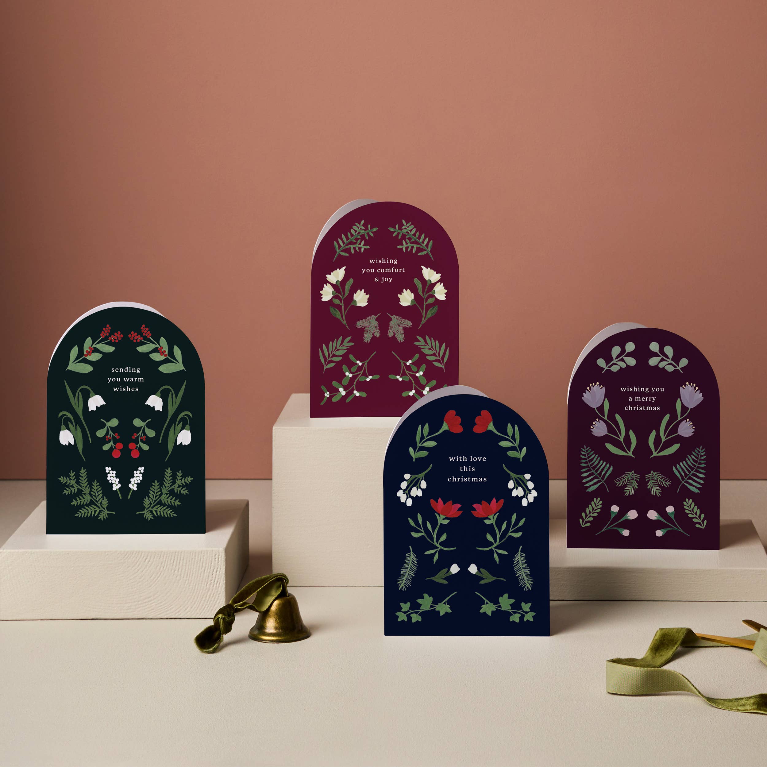 Ink & Bloom - Wholesale Flat Wrap - Evergreen Floral Christmas Gift Wrap | Double Sided Wrap3